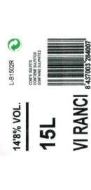 Cellers Tarroné Vi Ranci 15L
